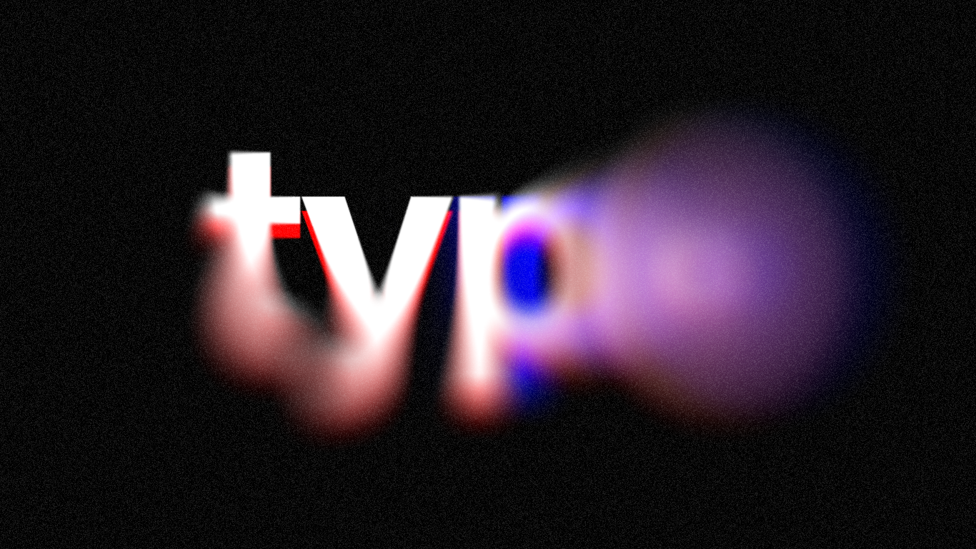 The word typo in white on a black background distorted with a chromatic aberration effect.