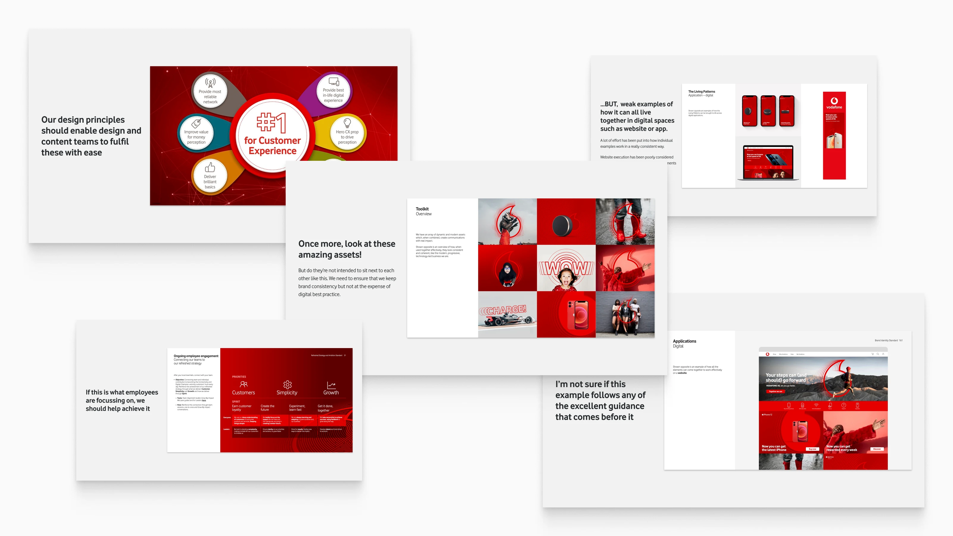 Various screens from the research phase, showing analysis of existing documentation and guidance.