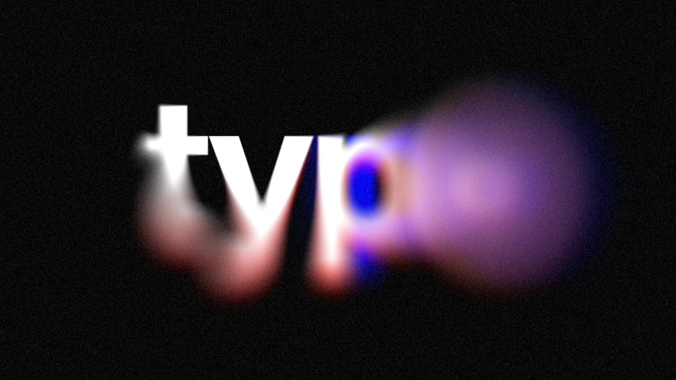 The word typo in white on a black background distorted with a chromatic aberration effect.