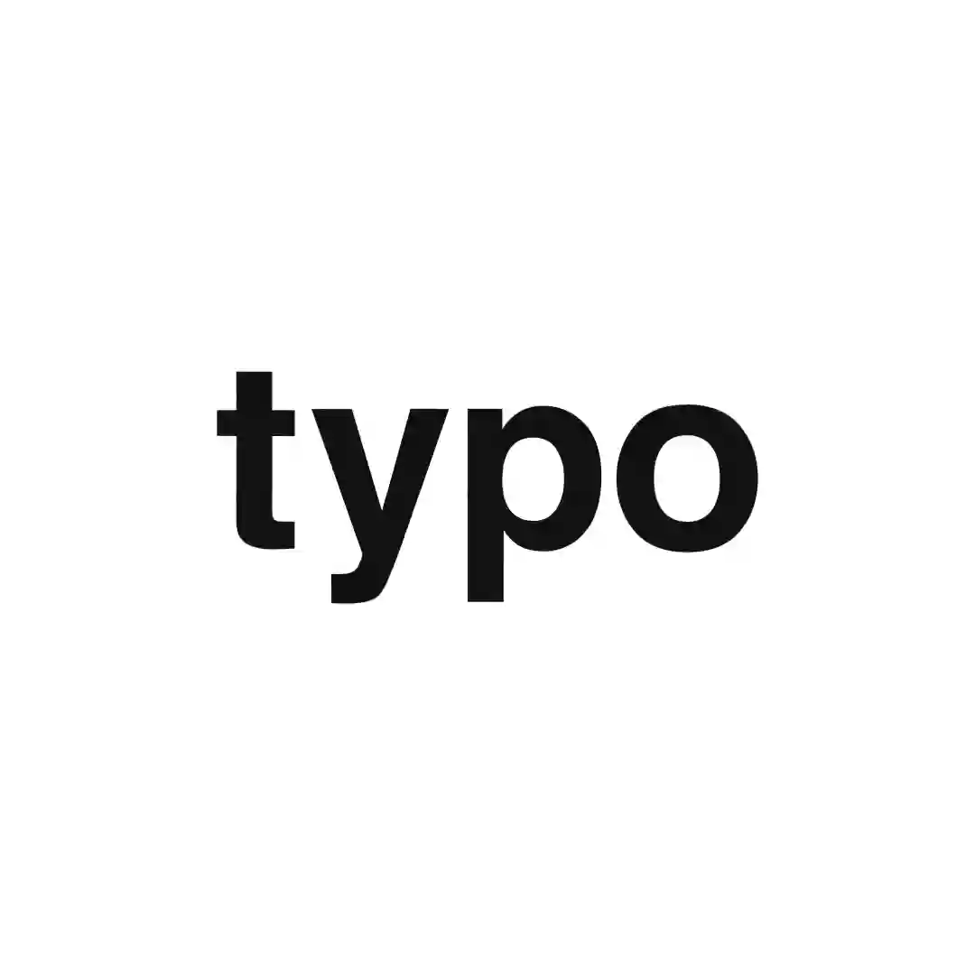 Animation showing the word typo morph between being clear and legible to stretched and distorted and unreadable.
